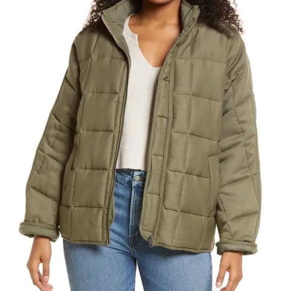 Thread & Supply Dolman Sleeve Quilted Jacket in Olive Size Small - Picture 2 of 8